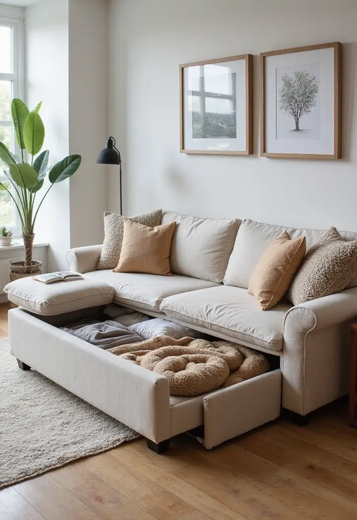 27 Comfy Couches Living Room Small Spaces That Feel Plush and Cozy - 20. Multi-Purpose Furniture Solutions