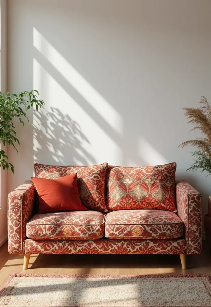 27 Comfy Couches Living Room Small Spaces That Feel Plush and Cozy - 7. Bold Patterns and Textures