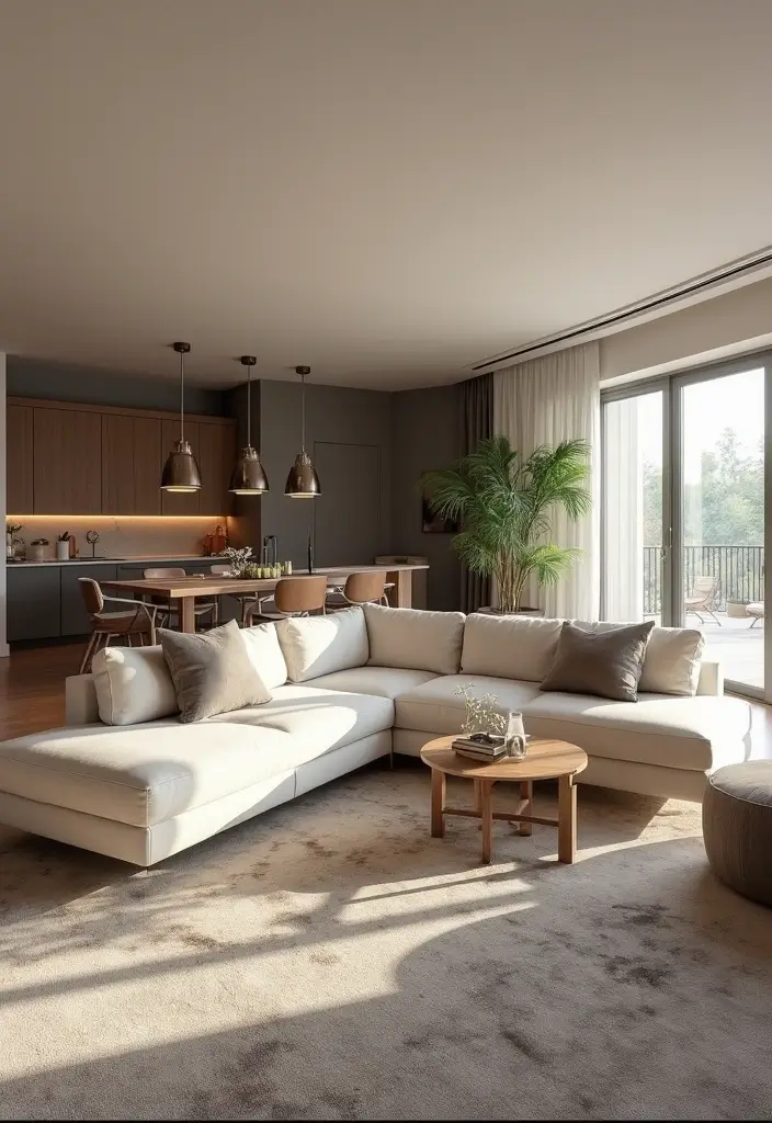 27 Corner Sofa Living Room Small Spaces That Maximize Comfort - 15. Open-Concept Integration