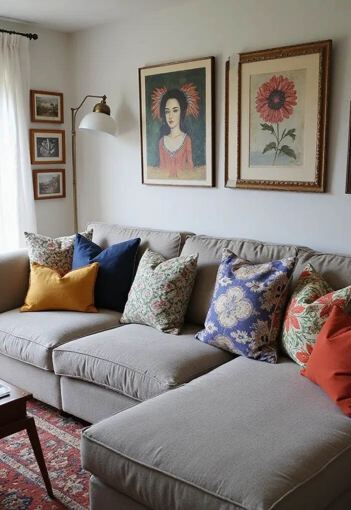 27 Gray Color Palette Living Room Ideas That Feel Modern and Neutral - 19. Eclectic Gray Styles