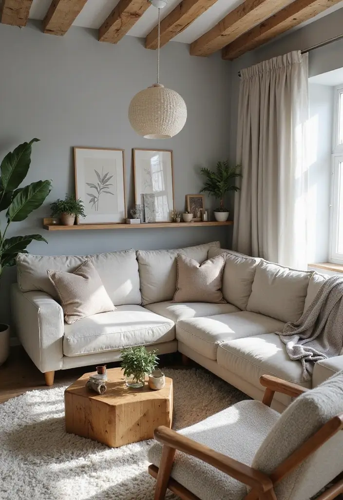 27 Gray Color Palette Living Room Ideas That Feel Modern and Neutral - 26. Warm Gray and Natural Textures