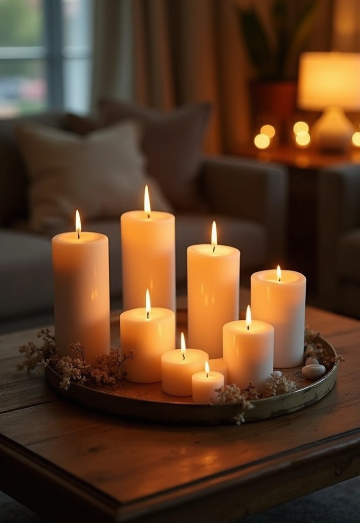 27 Living Room Decor Cozy Vintage Ideas That Add Retro Charm - 14. Vintage Candles