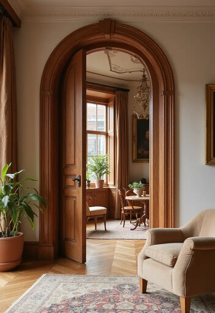27 Living Room Door Ideas That Feel Unique and Welcoming - 14. Unique Arched Door