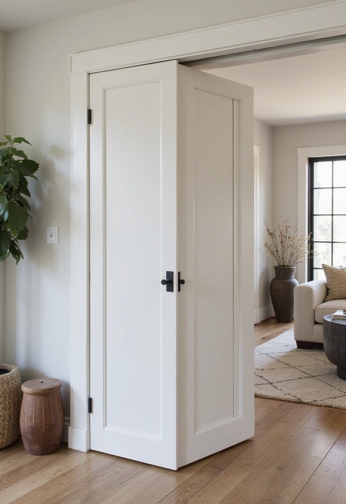 27 Living Room Door Ideas That Feel Unique and Welcoming - 17. Upgraded Pocket Door