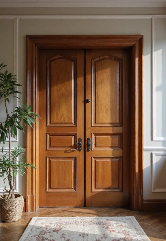 27 Living Room Door Ideas That Feel Unique and Welcoming - 18. Classic Double Doors