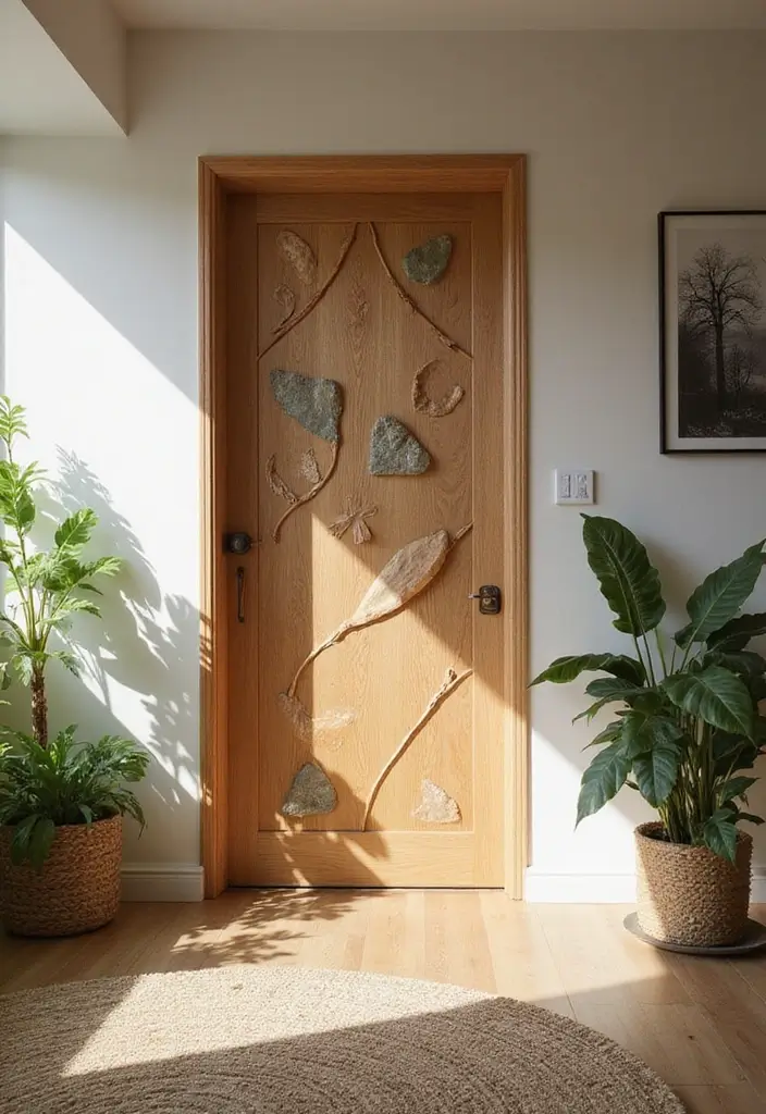 27 Living Room Door Ideas That Feel Unique and Welcoming - 26. Biophilic Design Door