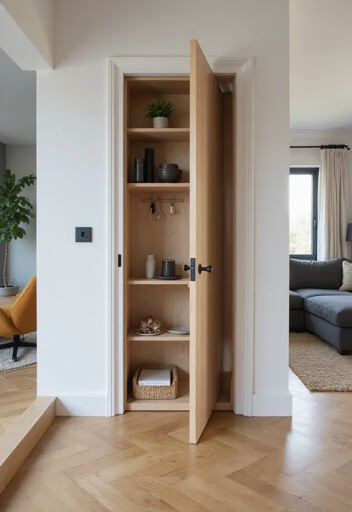 27 Living Room Door Ideas That Feel Unique and Welcoming - 27. Multi-Functional Door