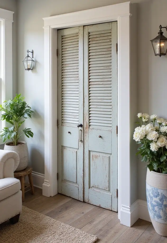 27 Living Room Door Ideas That Feel Unique and Welcoming - 4. Upcycled Door Designs