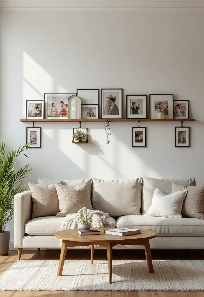 27 Living Room Photo Frame Ideas That Tell Your Story - 12. Family Timeline