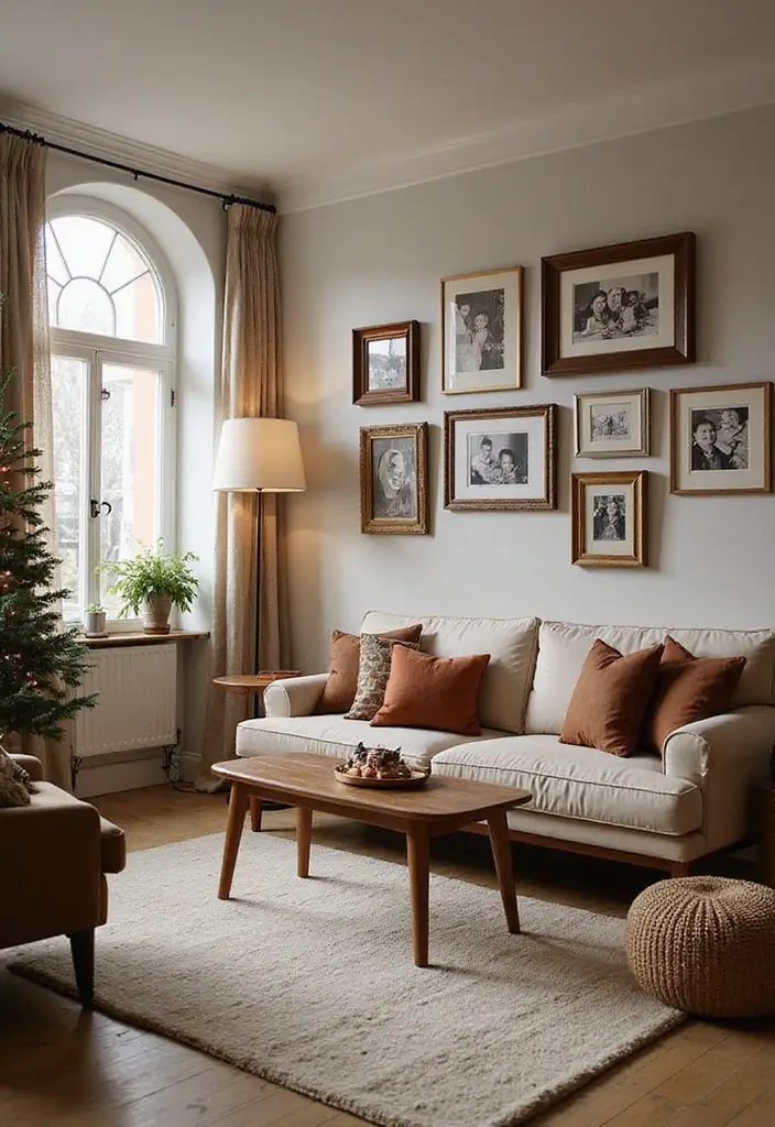 27 Living Room Photo Frame Ideas That Tell Your Story - 14. Themed Holidays