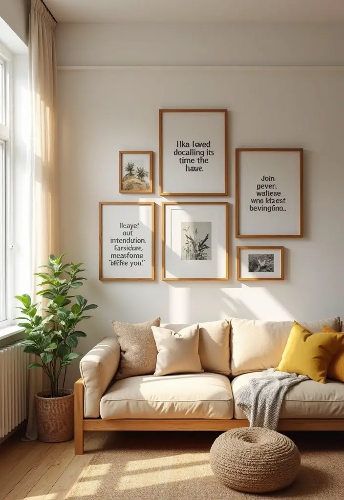 27 Living Room Photo Frame Ideas That Tell Your Story - 18. Inspirational Wall