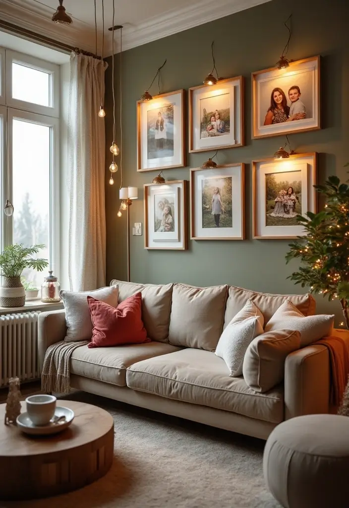 27 Living Room Photo Frame Ideas That Tell Your Story - 21. Seasonal Rotations