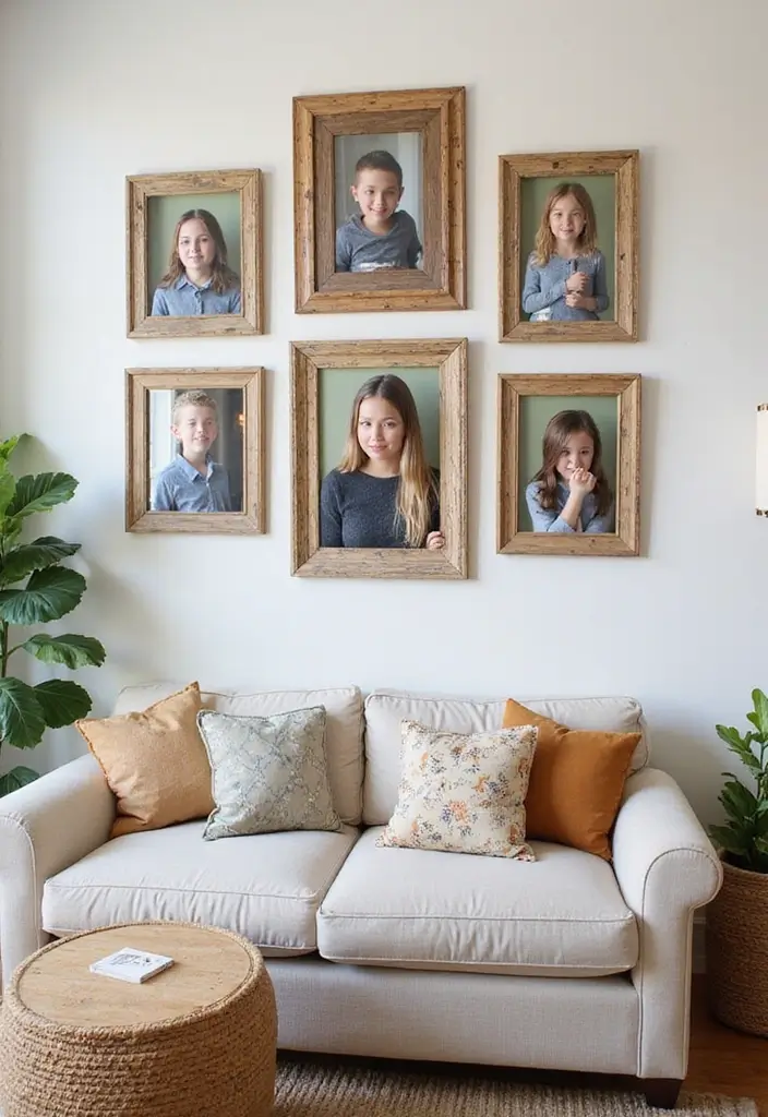 27 Living Room Photo Frame Ideas That Tell Your Story - 26. DIY Custom Frames