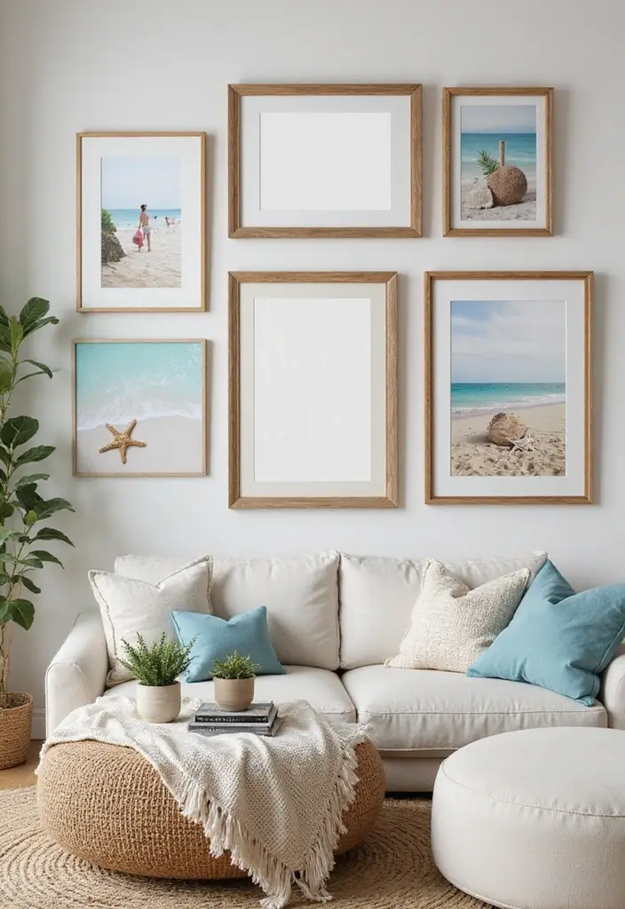 27 Living Room Photo Frame Ideas That Tell Your Story - 6. Themed Displays