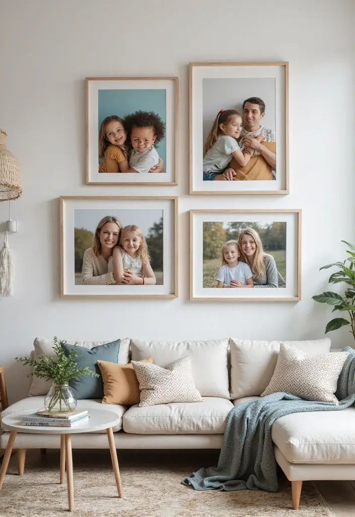 27 Living Room Photo Frame Ideas That Tell Your Story - 8. Floating Frames