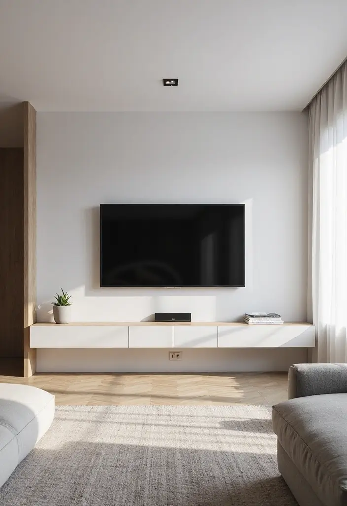 27 Living Room Television Wall Ideas That Feel Sleek and Modern - 11. Concealed Wiring Solutions