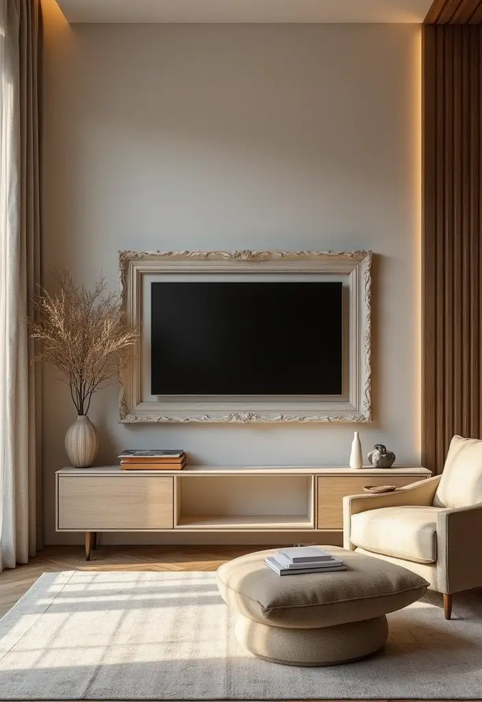 27 Living Room Television Wall Ideas That Feel Sleek and Modern - 14. Window Frame TV Wall Design