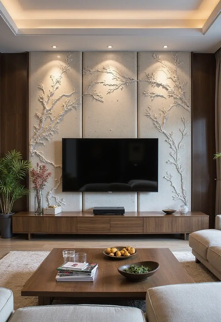27 Living Room Television Wall Ideas That Feel Sleek and Modern - 23. Decorative Screens