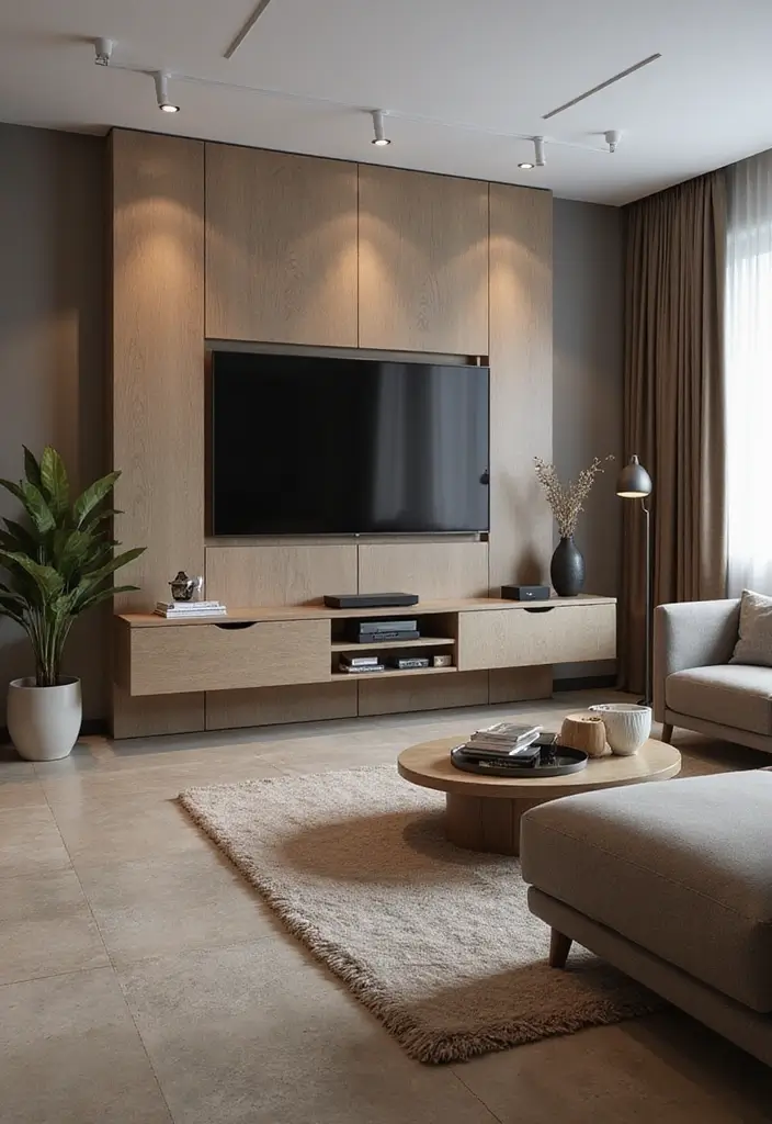 27 Living Room Television Wall Ideas That Feel Sleek and Modern - 7. Modular Furniture for Flexibility