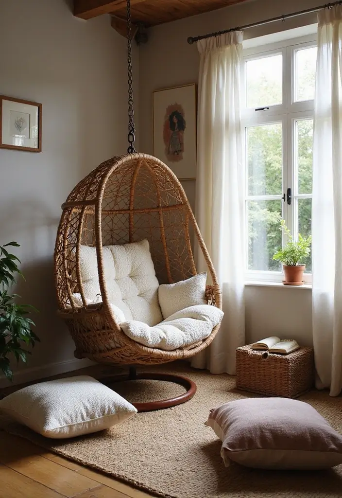 27 Living Room With Swing Ideas That Feel Fun and Relaxed - 27. Ultimate Comfort Zone