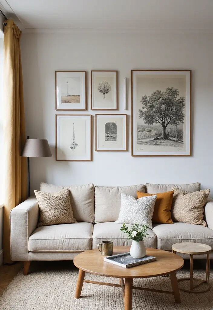 27 Narrow Open Plan Kitchen Living Room Ideas That Maximize Flow - 14. Wall Art for Personal Touch