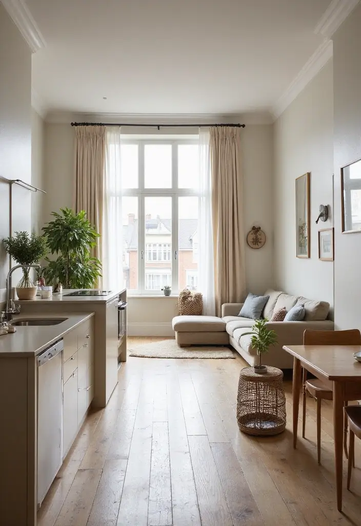 27 Narrow Open Plan Kitchen Living Room Ideas That Maximize Flow - 18. Maximize Windows for Light