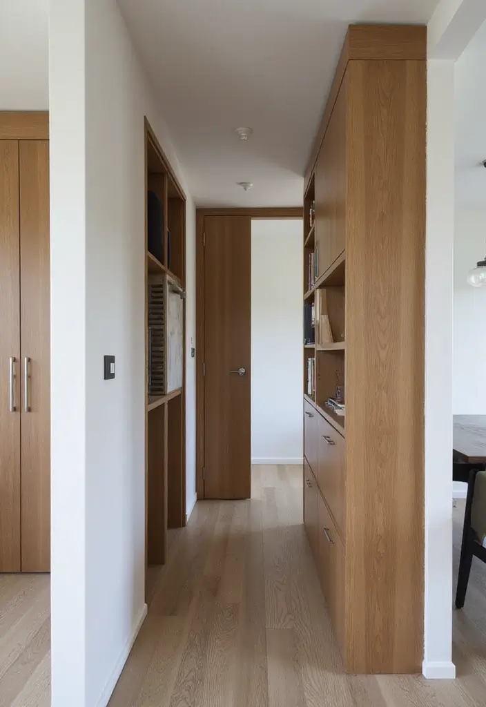 27 Narrow Open Plan Kitchen Living Room Ideas That Maximize Flow - 19. Concealed Storage Options