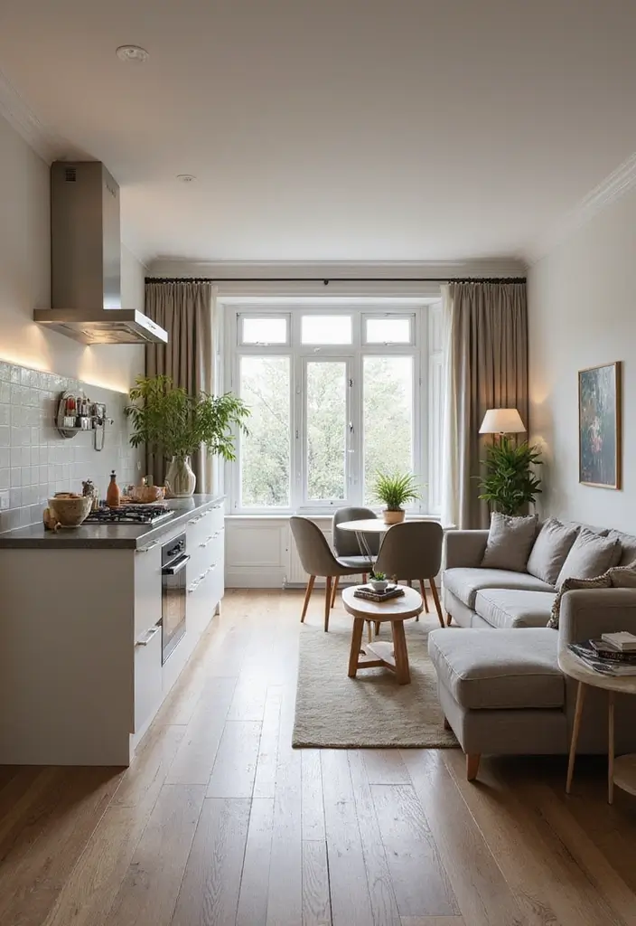 27 Narrow Open Plan Kitchen Living Room Ideas That Maximize Flow - 21. Anchoring with Furniture Layout