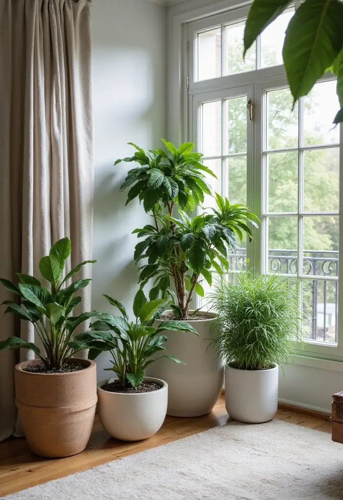 27 Red Carpet Living Room Ideas That Feel Glamorous and Bold - 12. Indoor Plants