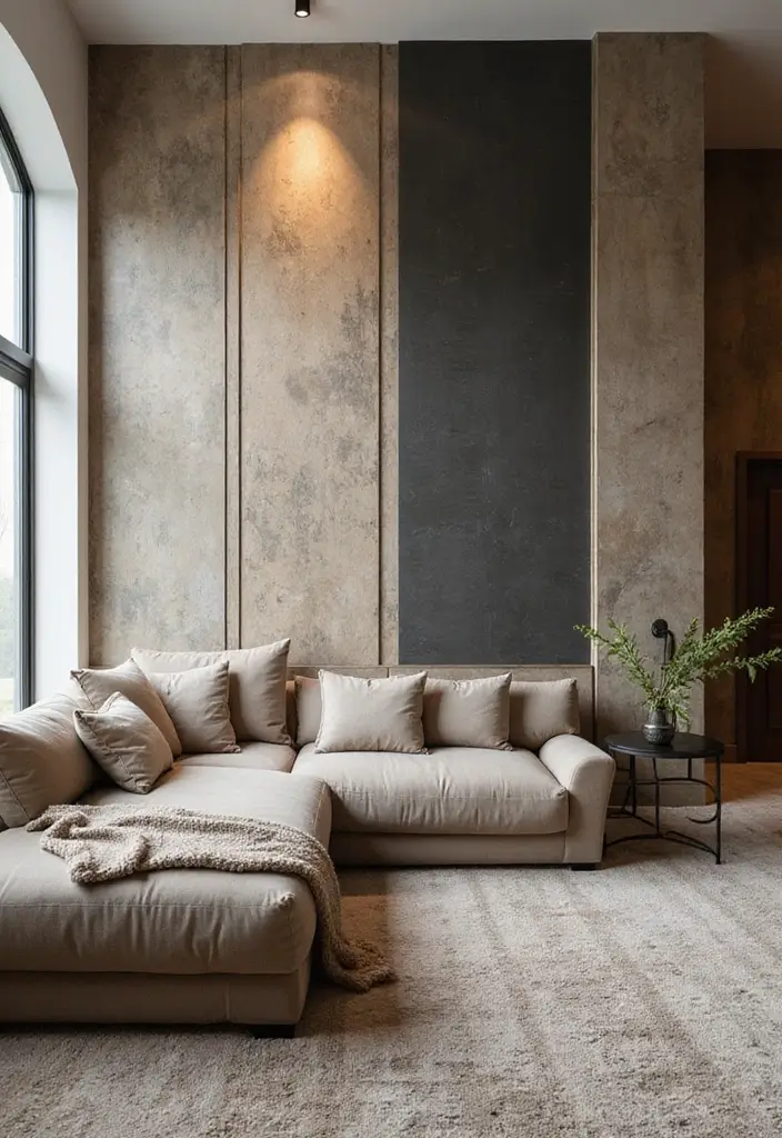 27 Red Carpet Living Room Ideas That Feel Glamorous and Bold - 16. Artistic Wall Treatments