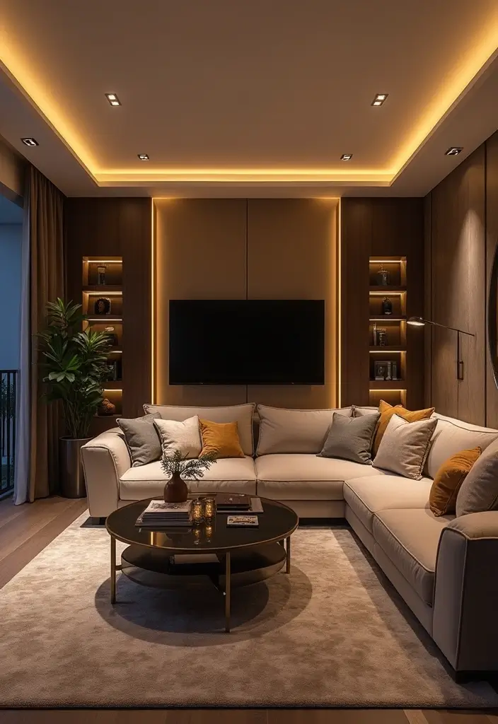 27 Red Carpet Living Room Ideas That Feel Glamorous and Bold - 24. Customized Lighting Design