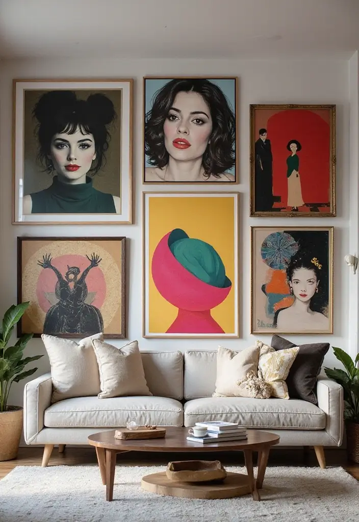 27 Red Carpet Living Room Ideas That Feel Glamorous and Bold - 3. Bold Artwork