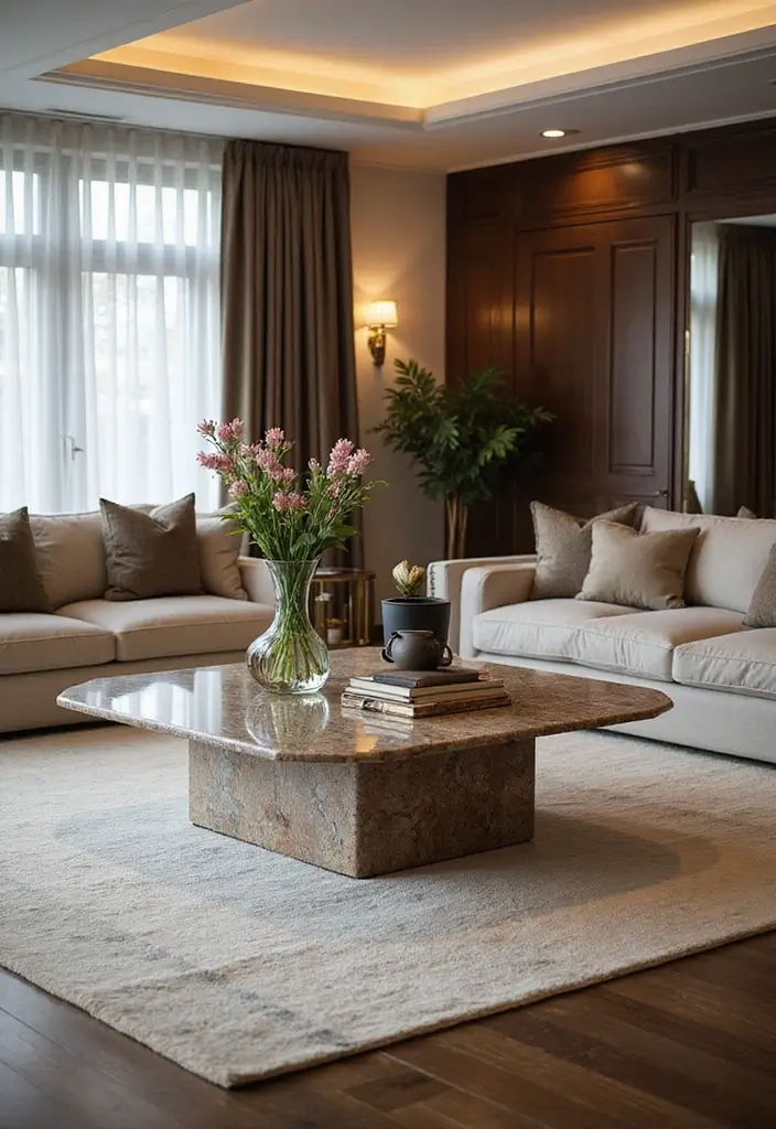 27 Red Carpet Living Room Ideas That Feel Glamorous and Bold - 6. Chic Coffee Tables