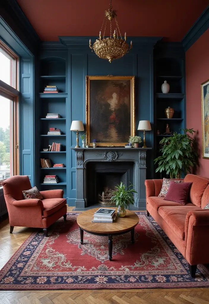 27 Red Carpet Living Room Ideas That Feel Glamorous and Bold - 7. Bold Color Schemes