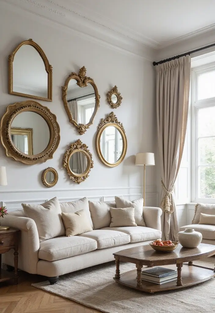 27 Red Carpet Living Room Ideas That Feel Glamorous and Bold - 8. Elegant Mirrors
