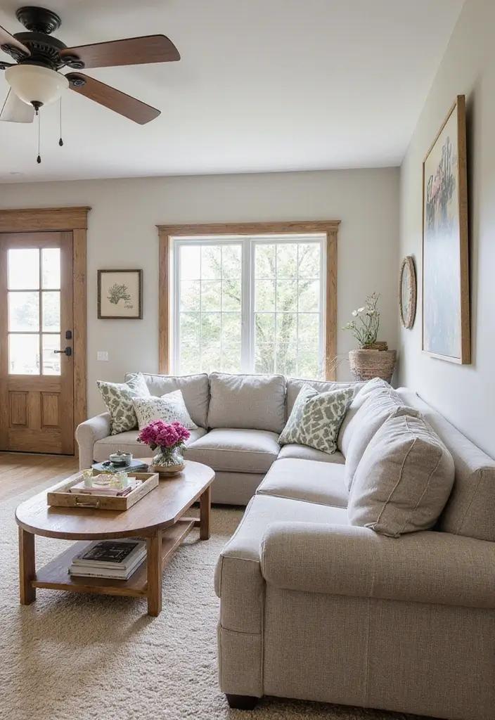 27 Small Farmhouse Living Room Ideas That Feel Rustic and Warm - 15. Mix Modern and Rustic