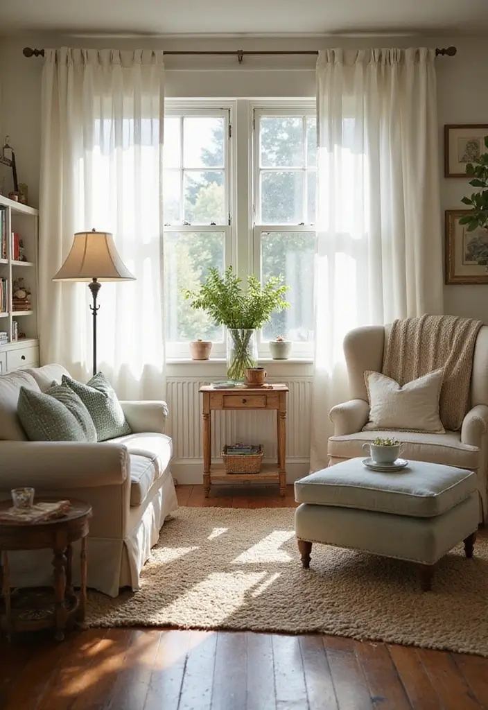 27 Small Farmhouse Living Room Ideas That Feel Rustic and Warm - 19. Use Natural Light to Your Advantage