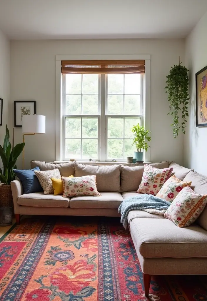 27 Small Farmhouse Living Room Ideas That Feel Rustic and Warm - 23. Mix Patterns for Visual Interest