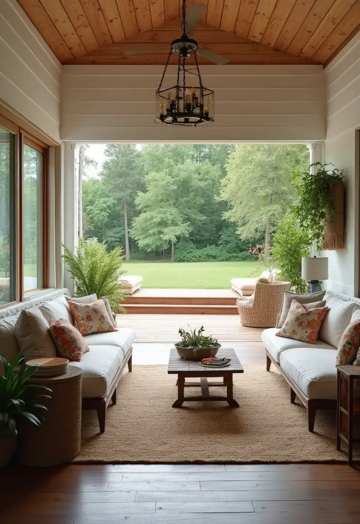 27 Small Farmhouse Living Room Ideas That Feel Rustic and Warm - 24. Soft and Inviting Outdoor Spaces