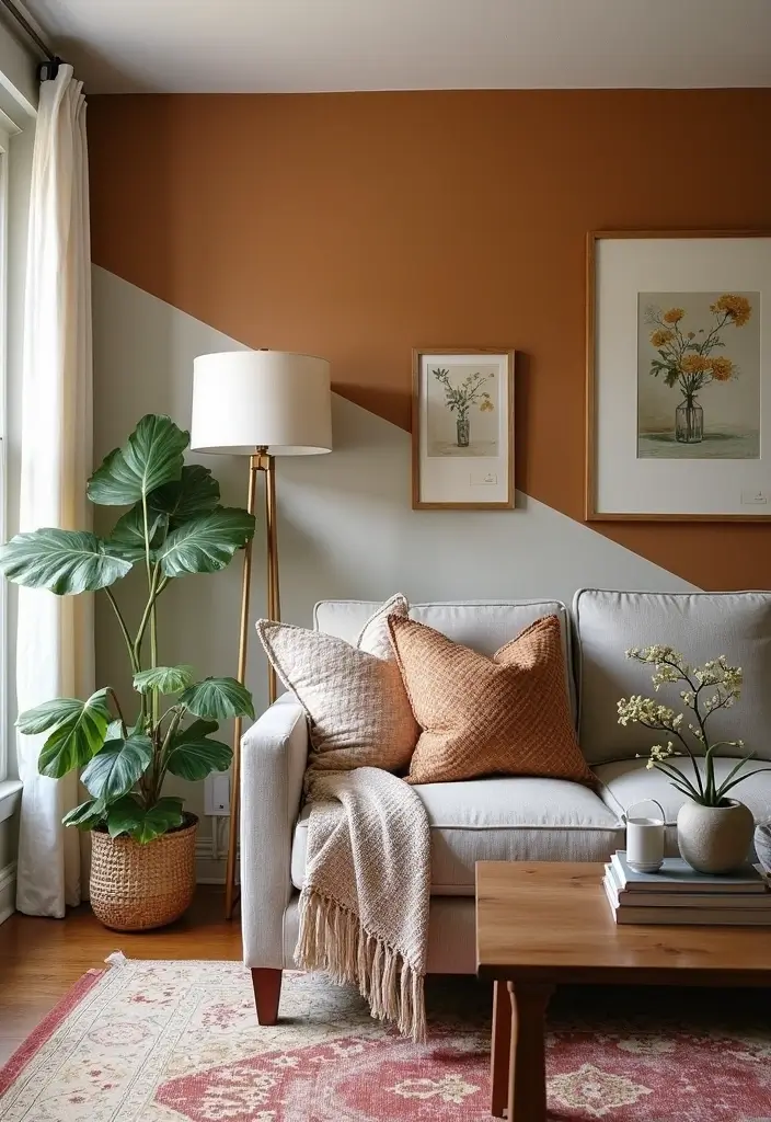 27 Small Farmhouse Living Room Ideas That Feel Rustic and Warm - 25. Bold Accent Walls