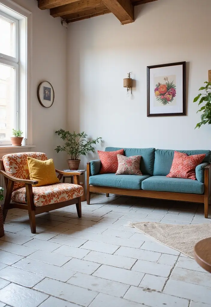 27 Tile Floor Living Room Ideas That Feel Durable and Stylish - 1. Classic White Subway Tiles
