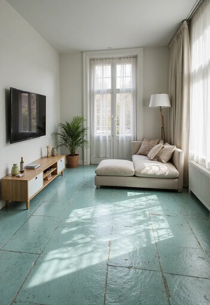 27 Tile Floor Living Room Ideas That Feel Durable and Stylish - 13. Eco-Friendly Recycled Glass Tiles