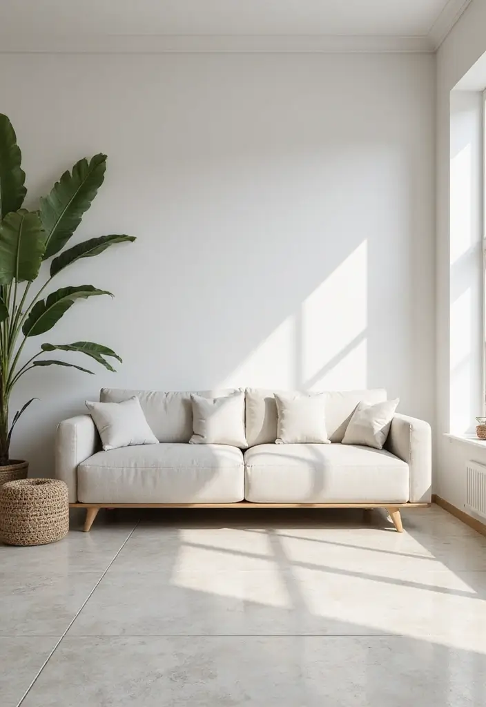 27 Tile Floor Living Room Ideas That Feel Durable and Stylish - 22. Simple and Clean Lines with Minimalist Tiles