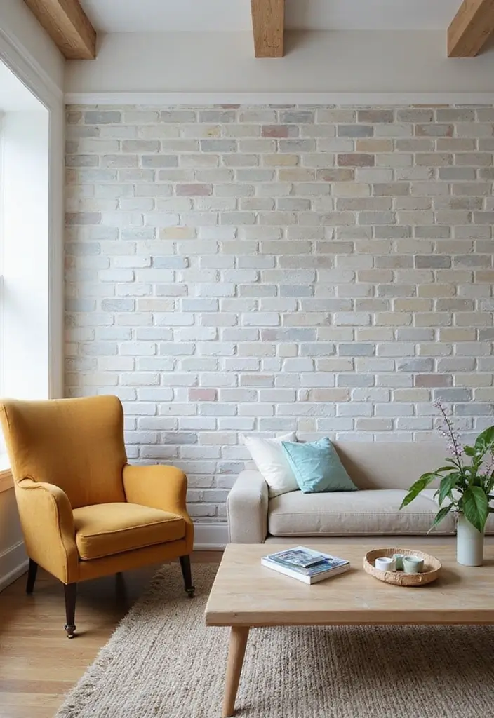 27 Tile Floor Living Room Ideas That Feel Durable and Stylish - 25. Simple Subway Tiles with a Twist