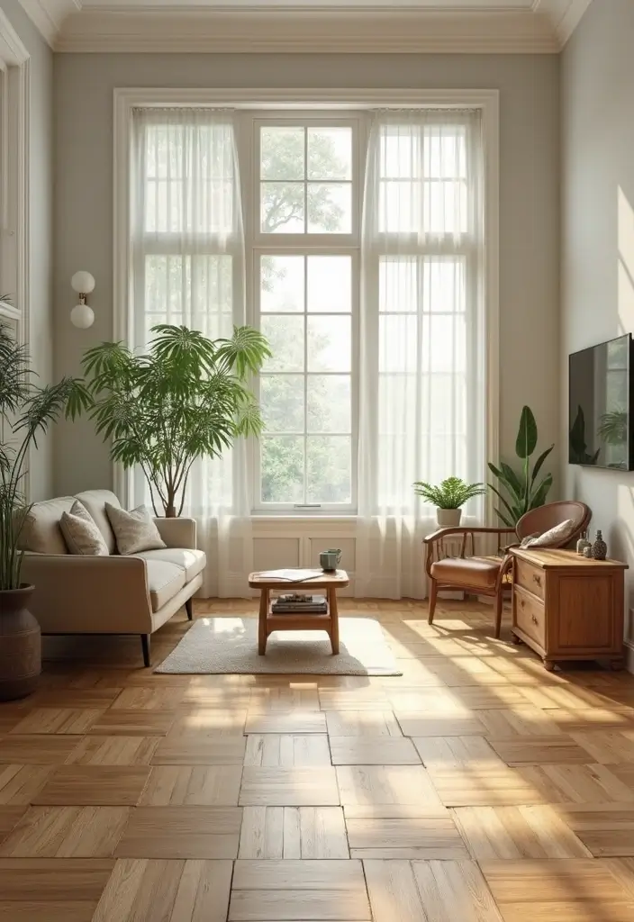 27 Tile Floor Living Room Ideas That Feel Durable and Stylish - 5. Eco-Friendly Bamboo Tiles