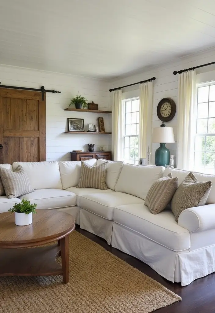 27 Woodsy Living Room Ideas That Bring Nature Indoors - 12. Farmhouse Style Elements