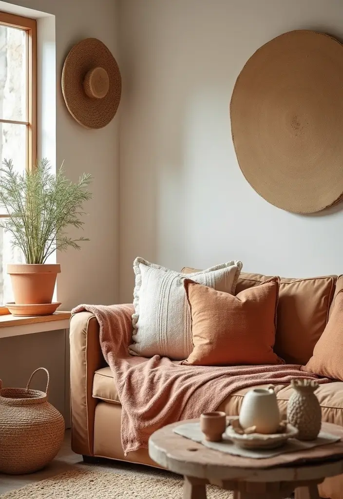 27 Woodsy Living Room Ideas That Bring Nature Indoors - 14. Earthy Accessories