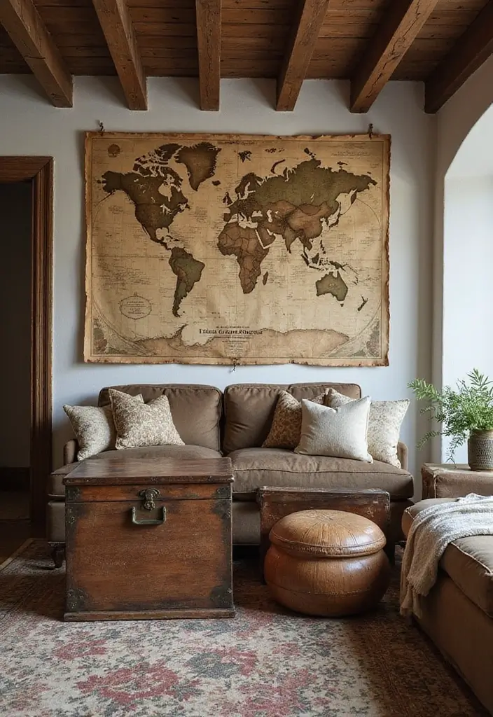 27 Woodsy Living Room Ideas That Bring Nature Indoors - 16. Vintage Finds