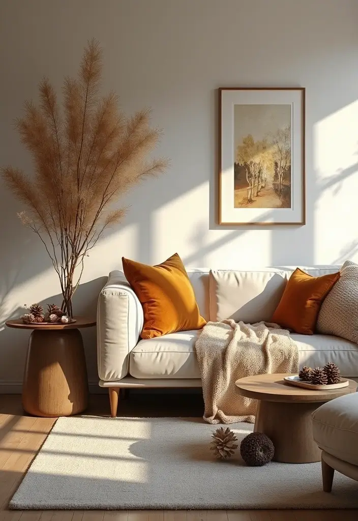 27 Woodsy Living Room Ideas That Bring Nature Indoors - 24. Seasonal Decor Switch-ups