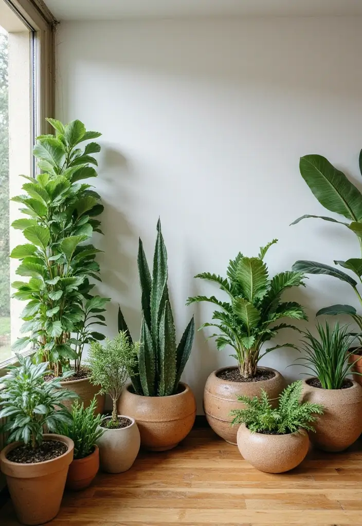 27 Woodsy Living Room Ideas That Bring Nature Indoors - 3. Indoor Plants for Freshness